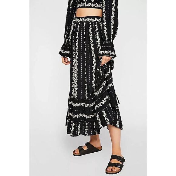 Free People Lolita Skirt - S - Black & White Floral